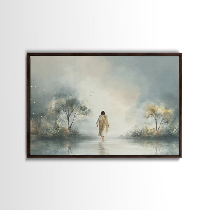 Garden of Grace, Framed Canvas Print, Christian Art Canvas, Jesus Painting, Subtle Christian Art, Christian Wall Art, Christian Art Gift