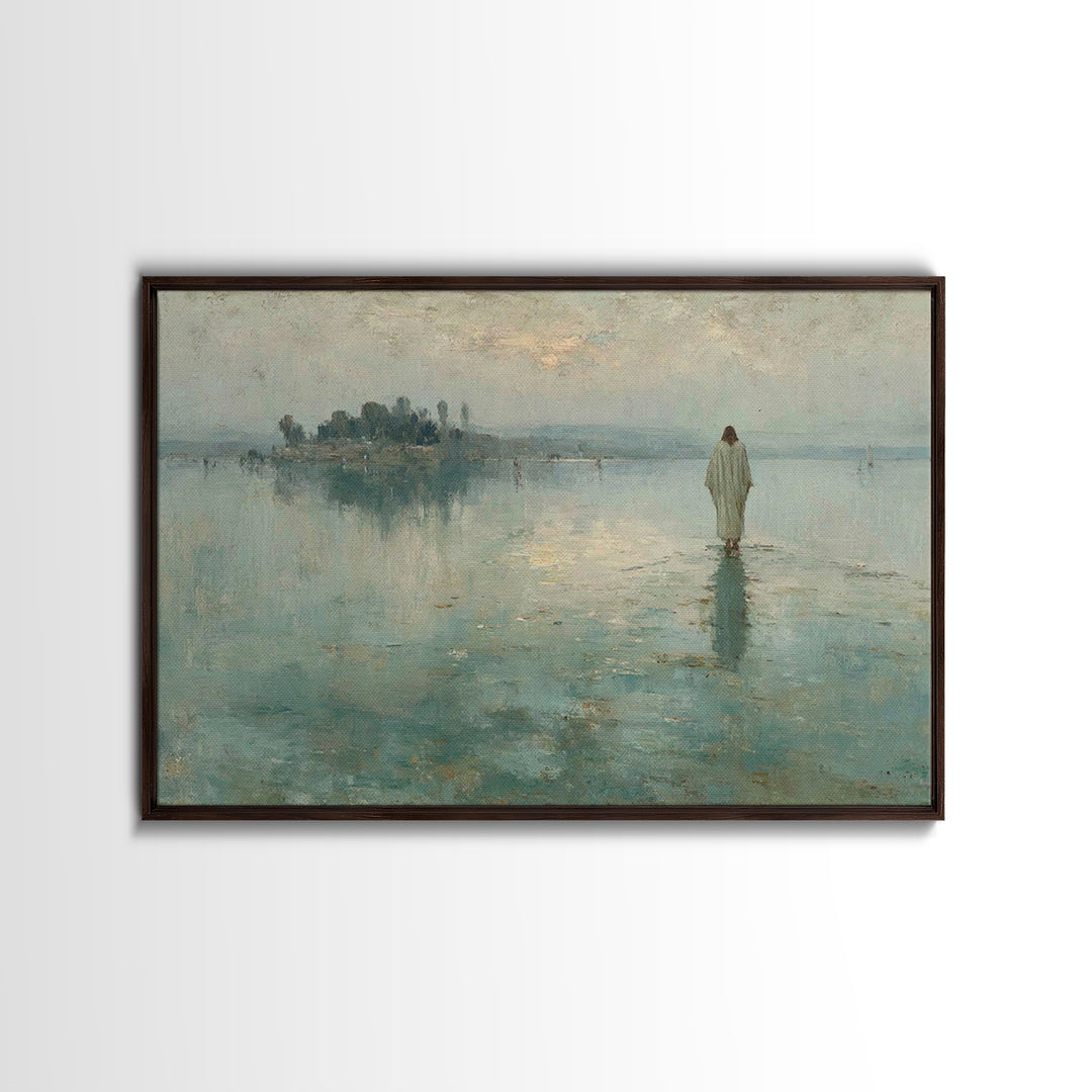 Shepherd’s Meadow – Framed Canvas Print – Christian Art Canvas – Jesus Painting – Christian Wall Art – Vintage Christian Painting – Christi