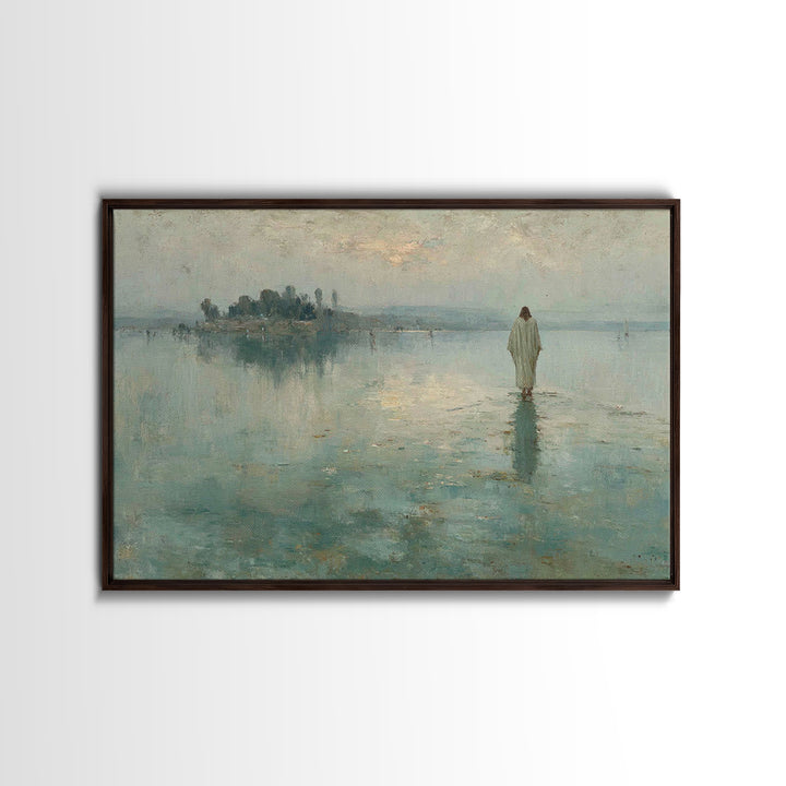Shepherd’s Meadow – Framed Canvas Print – Christian Art Canvas – Jesus Painting – Christian Wall Art – Vintage Christian Painting – Christi