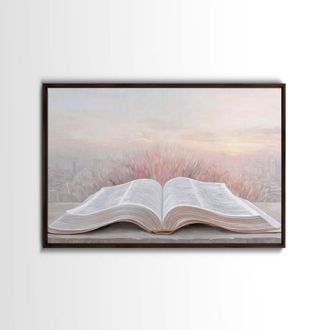 Sunrise Scripture – Framed Canvas Print – Christian Wall Art – Christian Art Canvas – Christian Painting – Christian Art Print – Subtle Chr