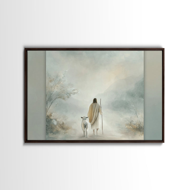 Peaceful Way – Framed Canvas Print – Christian Wall Art – Jesus Painting – Christian Art Print – Minimalist Christian Art – Christian Gift