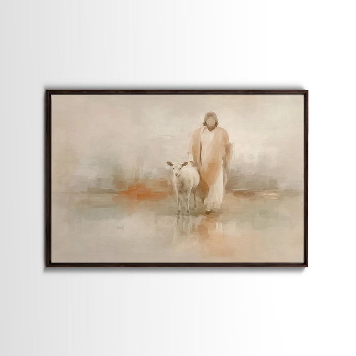 Still Waters, Framed Canvas Print, Christian Art Canvas, Jesus Painting, Subtle Christian Art, Christian Decorations, Christian Art Prints