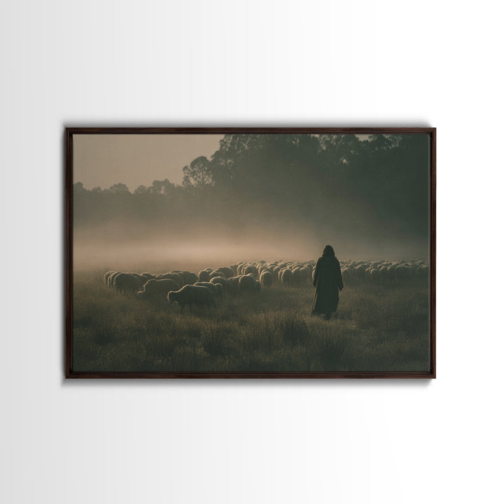 Misty Promise | Framed Canvas Print | Christian Wall Art | Christian Art Canvas | Jesus Painting | Modern Christian Art | Christian Christm