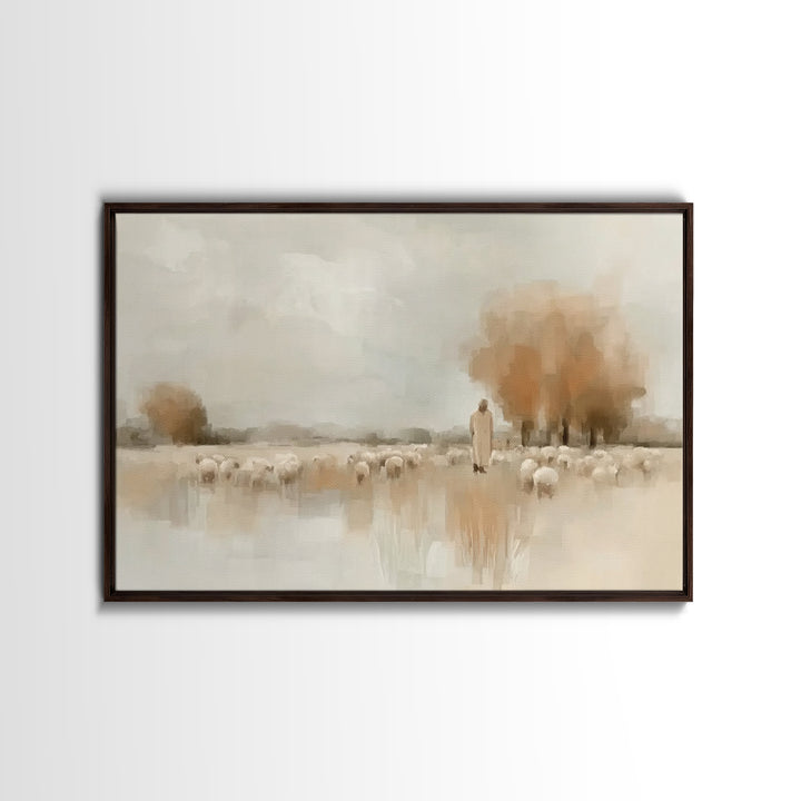 Mountain Light – Framed Canvas Print – Christian Art Canvas – Jesus Painting – Modern Christian Art – Christian Wall Art – Christmas Art Wo