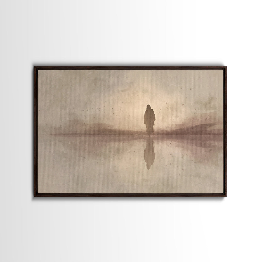 Sacred Silence, Framed Canvas Print, Christian Art Canvas, Jesus Painting, Moody Christian Art, Christian Paintings, Christian Christmas De