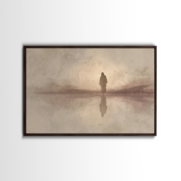 Sacred Silence, Framed Canvas Print, Christian Art Canvas, Jesus Painting, Moody Christian Art, Christian Paintings, Christian Christmas De