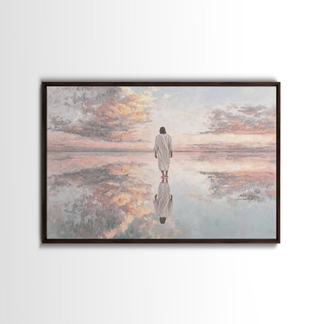 Heaven’s Reflection – Framed Canvas Print – Christian Art Canvas – Jesus Art Print – Christian Wall Art – Modern Christian Art – Christmas