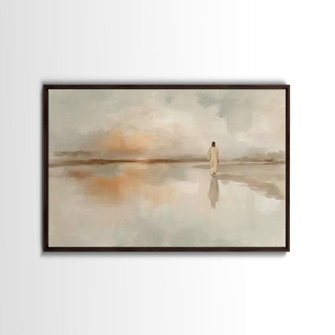 Dawn Of Mercy, Framed Canvas Print, Christian Art Print, Minimalist Christian Art, Jesus Painting, Subtle Christian Art, Christian Wall Art
