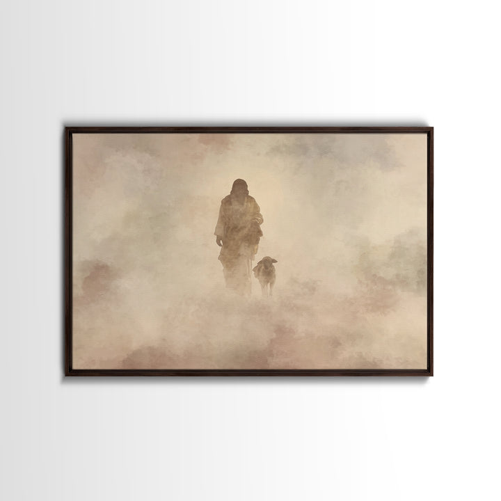 Mists Of Comfort – Framed Canvas Print – Christian Art Painting – Jesus Wall Art – Moody Christian Art – Christian Art Canvas – Large Chris