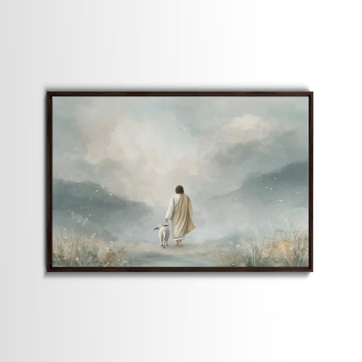 Mountain Haven Grace – Framed Canvas Print – Christian Art Canvas – Jesus Painting – Subtle Christian Art – Christian Wall Art – Christmas