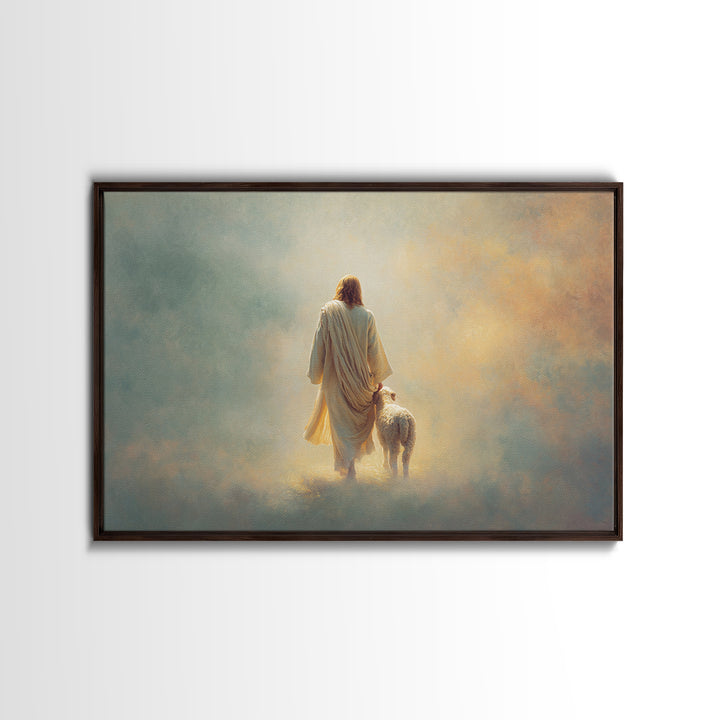 Light Of The Shepherd, Framed Canvas Print, Jesus Painting, Christian Art Canvas, Christian Wall Art, Modern Christian Art, Christian Chris