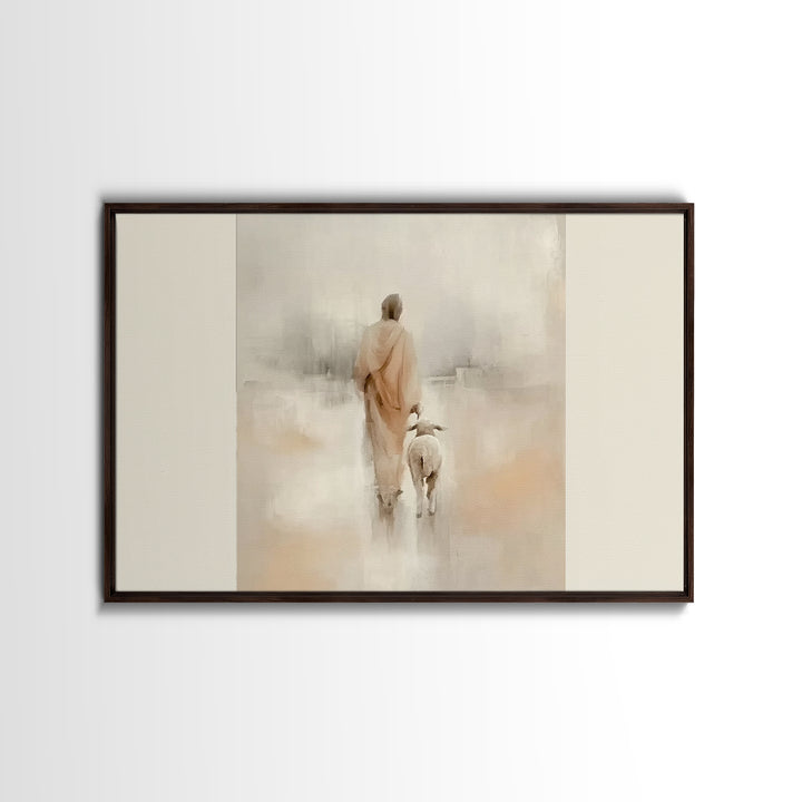 Path Of Mercy | Framed Canvas Print | Christian Art Canvas | Jesus Painting | Minimalist Christian Art | Christian Wall Art | Modern Christ