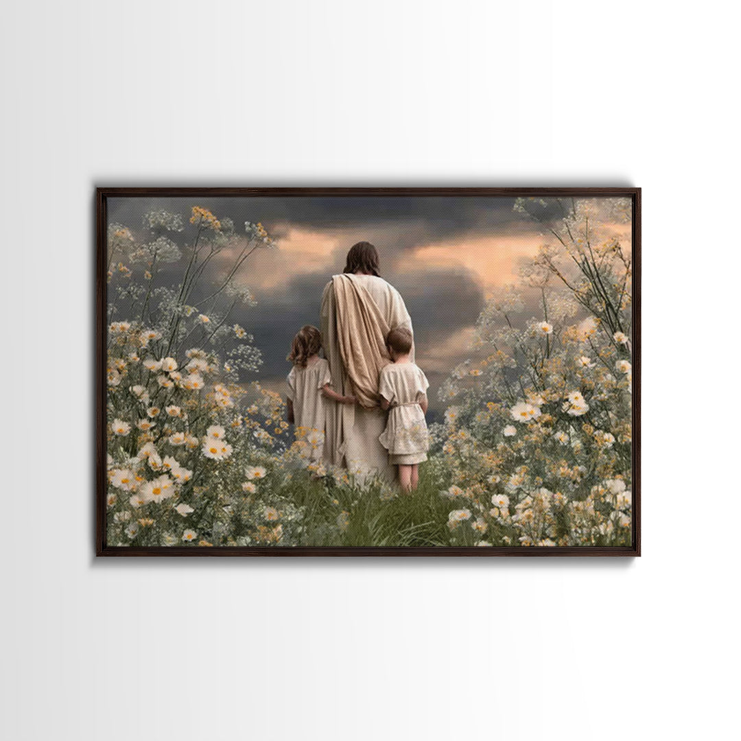 Garden Of Hope, Framed Canvas Print, Christian Art Canvas, Jesus Painting, Christian Wall Art, Christian Art Print, Christian Decorations,