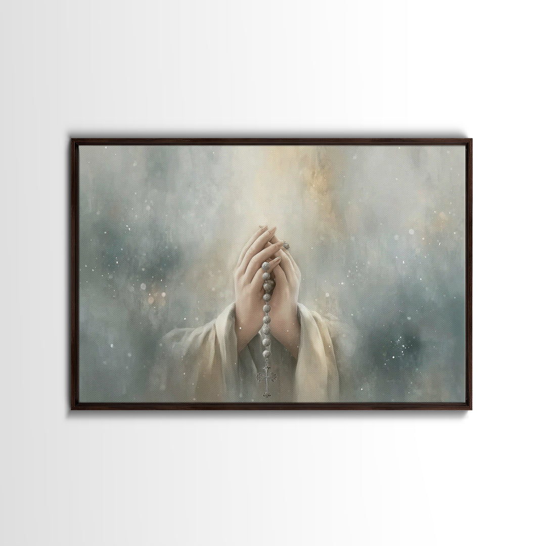 Starry Prayer – Framed Canvas Print – Christian Wall Art – Christian Art Canvas – Christian Painting – Christian Art Print – Modern Christi