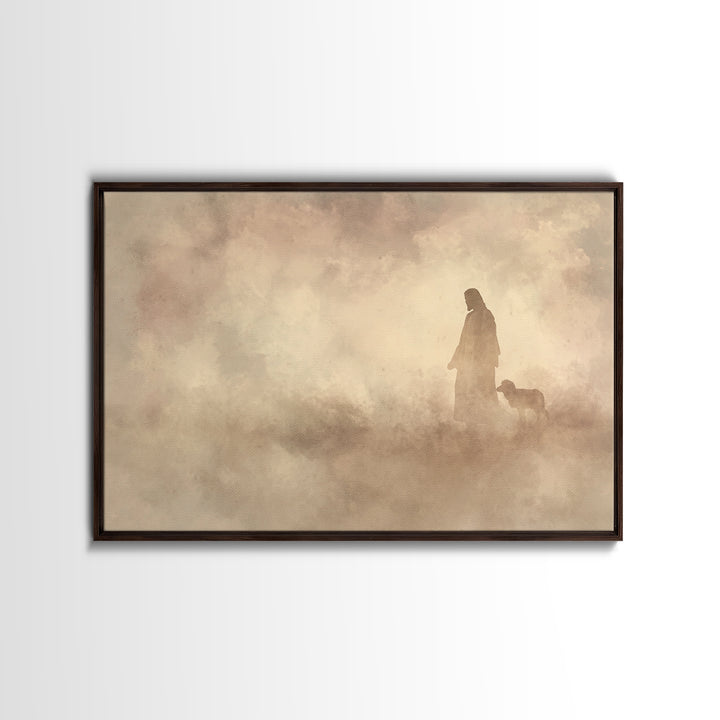 Silent Grace – Framed Canvas Print – Jesus Painting – Christian Art Print – Christian Wall Art – Subtle Christian Art – Christmas Art
