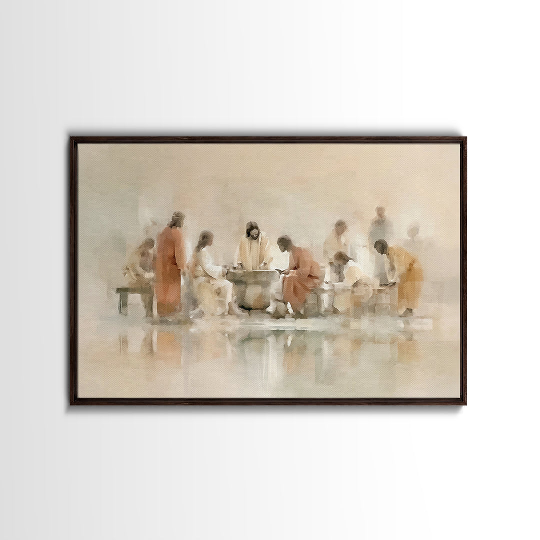 Sacred Fellowship, Framed Canvas Print, Christian Art Canvas, Jesus Painting, Christian Wall Art, Subtle Christian Art, Christian Gift Idea