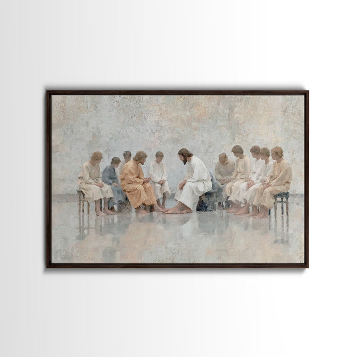 Serving Light, Framed Canvas Print, Christian Art Canvas, Jesus Painting Canvas, Christian Art Print, Modern Christian Art, Christian Gift