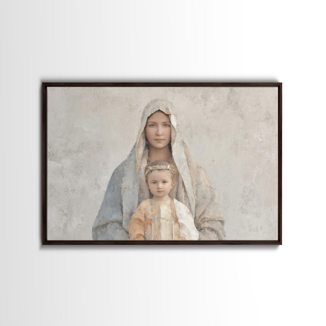 Deserted Shore Calm, Framed Canvas Print, Christian Wall Art, Jesus Painting, Christian Art Canvas, Large Christian Art, Minimalist Christi