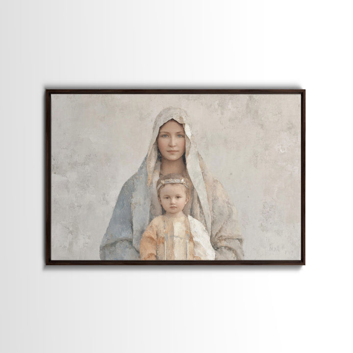 Deserted Shore Calm, Framed Canvas Print, Christian Wall Art, Jesus Painting, Christian Art Canvas, Large Christian Art, Minimalist Christi