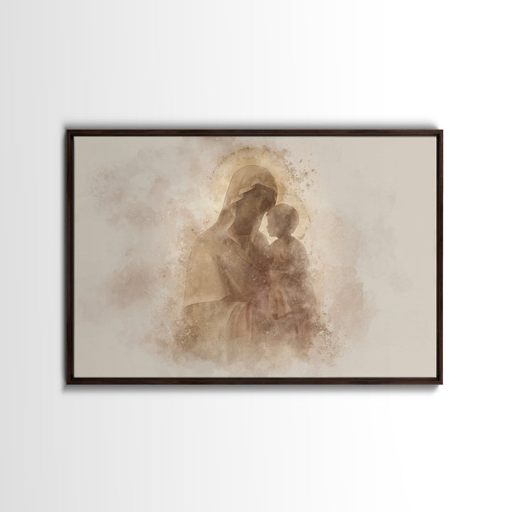 Radiant Innocence, Framed Canvas Print, Christian Wall Art, Mary And Jesus Painting, Christian Art Canvas, Large Christian Art, Modern Chri