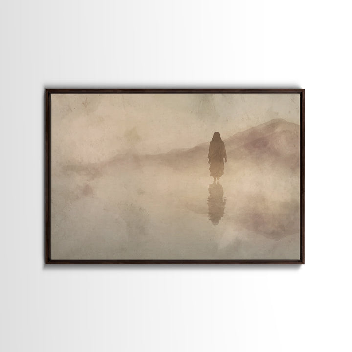 Desert Morn Hope | Framed Canvas Print | Christian Art Canvas | Christian Wall Art | Jesus Painting | Abstract Christian Art | Christian Ar