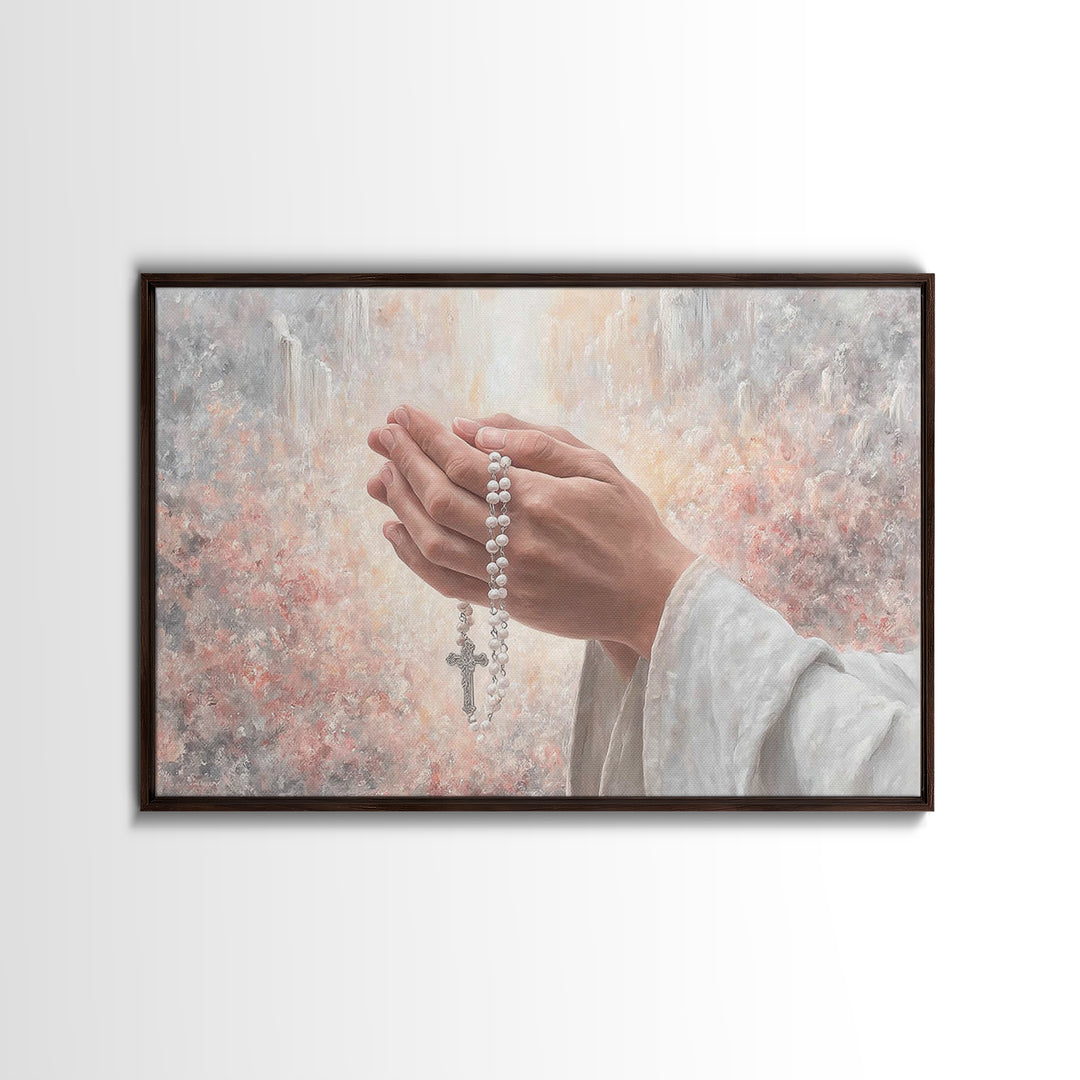 Light Of Prayer – Framed Canvas Print – Christian Wall Art – Christian Art Canvas – Christian Painting – Christian Gift Ideas – Modern Chri