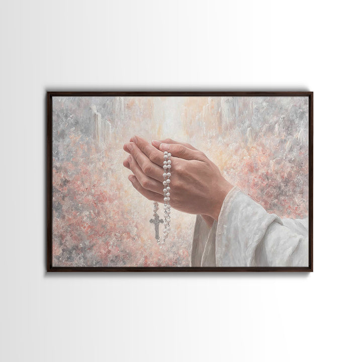 Light Of Prayer – Framed Canvas Print – Christian Wall Art – Christian Art Canvas – Christian Painting – Christian Gift Ideas – Modern Chri