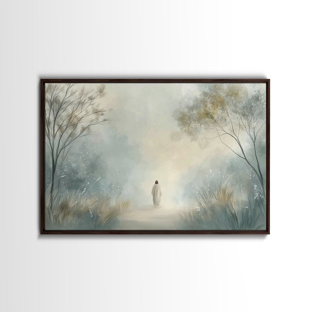 Heavenly Walk Mist – Framed Canvas Print – Christian Art Canvas – Christian Decor – Christian Wall Art – Christian Gift Ideas – Jesus Paint