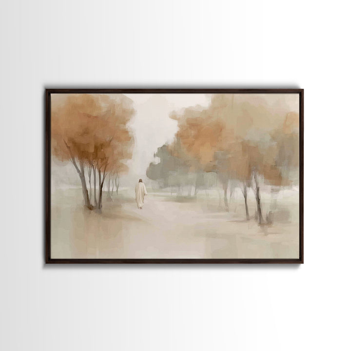 Autumn Grace Path – Framed Canvas Print – Christian Decor – Jesus Painting – Christian Art Canvas – Christian Wall Art – Christian Gift Ide