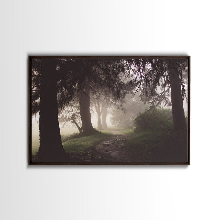 Mist Path Dawn – Framed Canvas Print – Christian Wall Art – Christian Art Canvas – Christian Gift Ideas – Christian Decor – Moody Christian