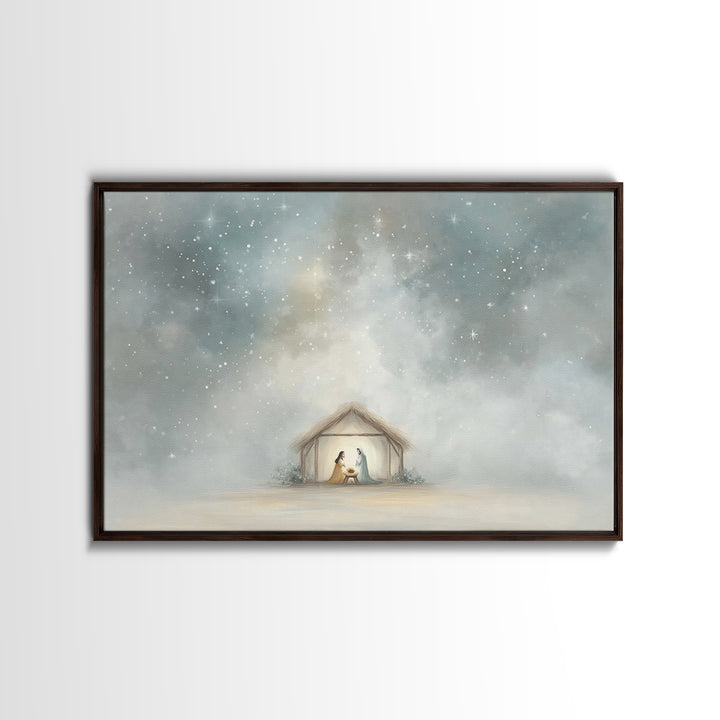 Holy Night Star – Framed Canvas Print – Christmas Art – Christian Christmas Art – Christmas Canvas Wall Art – Christian Wall Art – Christia