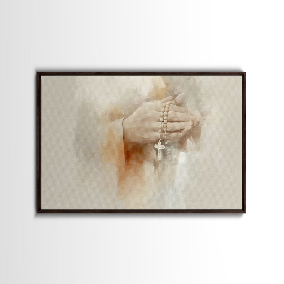 Quiet Reverence, Framed Canvas Print, Christian Art Print, Christian Wall Art, Subtle Christian Art, Modern Christian Art, Jesus Painting,