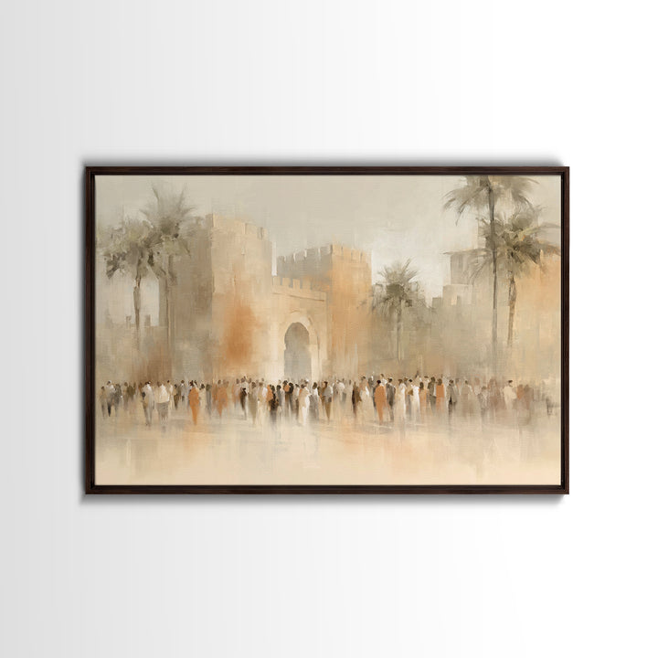 Jerusalem Gate Dawn – Framed Canvas Print – Christian Art Canvas – Christian Wall Art – Christian Art – Christian Gift Ideas – Subtle Chris