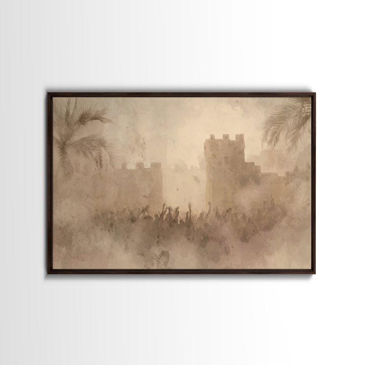 Desert Hosanna – Framed Canvas Print – Christian Wall Art – Christian Art Canvas – Jesus Painting – Christian Christmas Art – Christian Gif