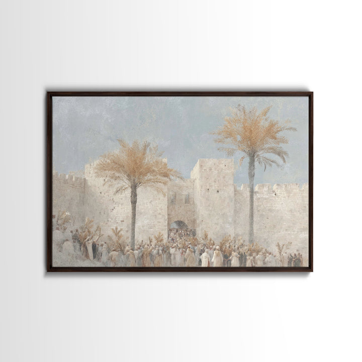 Palm Rejoicing – Framed Canvas Print – Christian Christmas Art – Christian Wall Art – Jesus Painting – Christian Art Canvas – Modern Christ