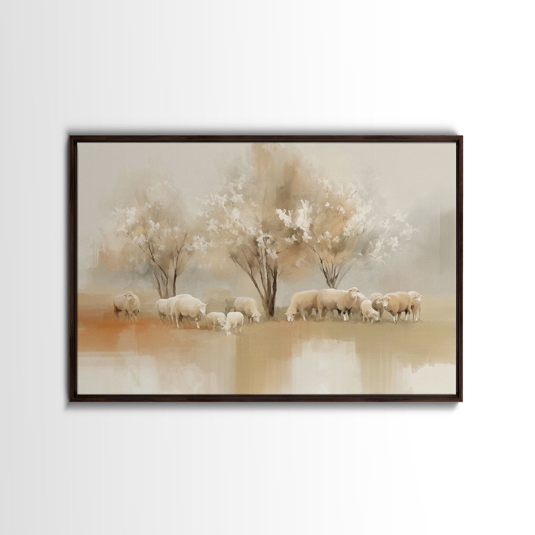 Pasture Blossoms – Framed Canvas Print – Christian Wall Art – Christian Art Canvas – Christian Painting – Subtle Christian Art – Christian