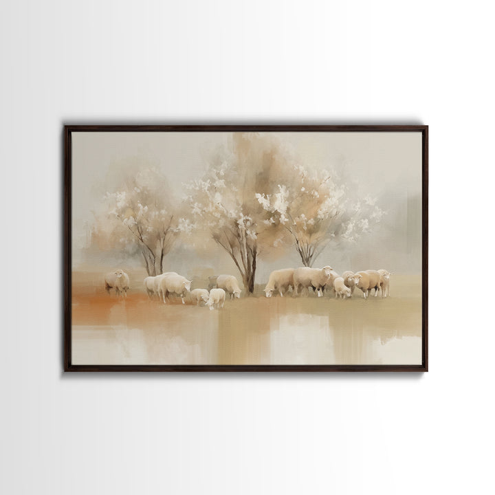 Pasture Blossoms – Framed Canvas Print – Christian Wall Art – Christian Art Canvas – Christian Painting – Subtle Christian Art – Christian