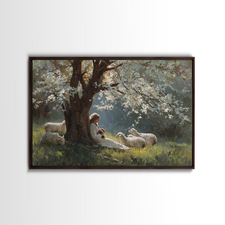 Shaded Grace | Framed Canvas Print | Christian Art Canvas | Christian Wall Art | Subtle Christian Art | Jesus Painting | Christian Gift Ide
