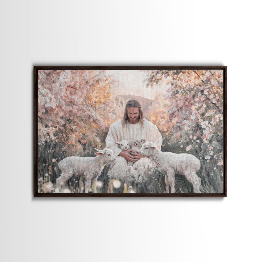 Gentle Spring Light – Framed Canvas Print – Christian Art Canvas – Christian Wall Art – Jesus Painting – Christmas Art – Christian Decorati