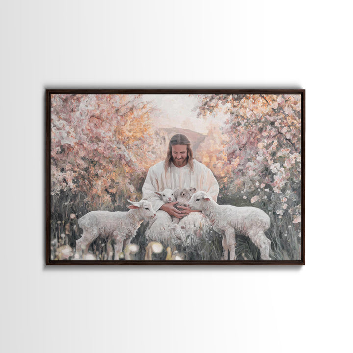 Gentle Spring Light – Framed Canvas Print – Christian Art Canvas – Christian Wall Art – Jesus Painting – Christmas Art – Christian Decorati
