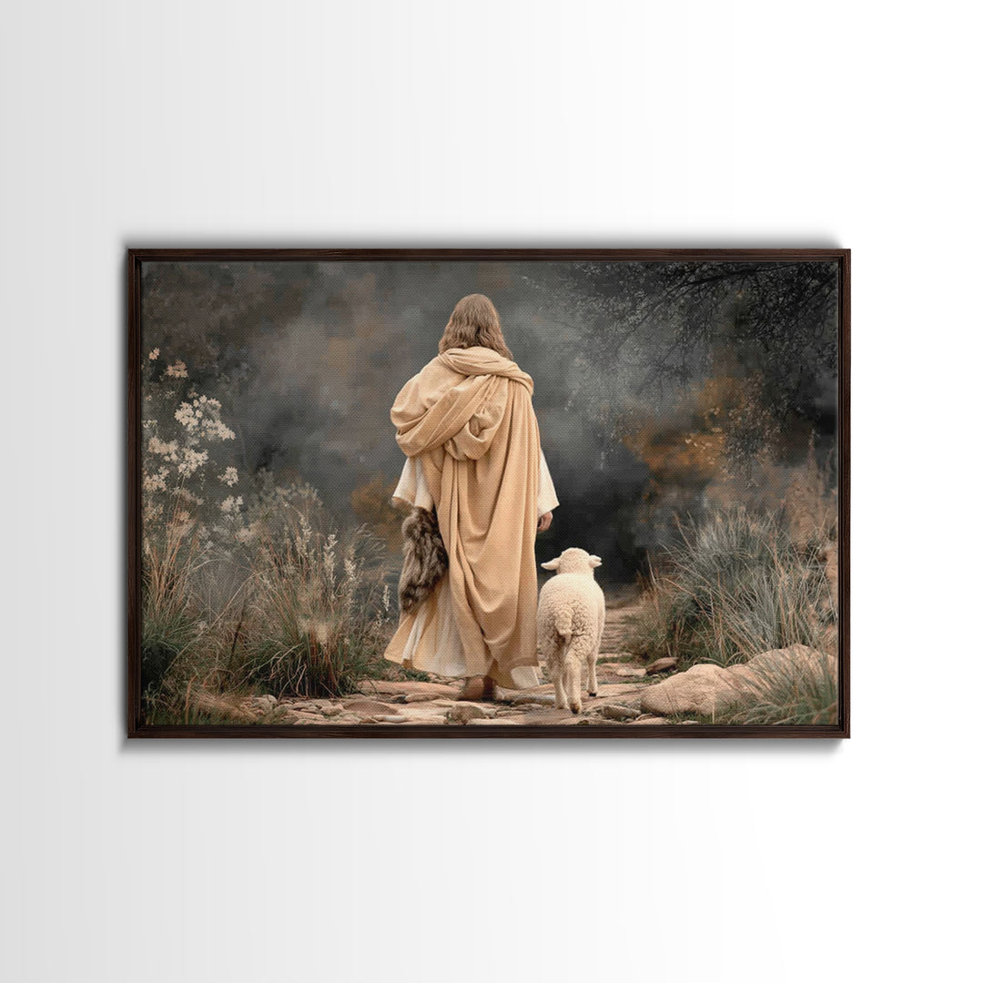 Faithful Journey Light – Framed Canvas Print – Christian Wall Art – Jesus Painting – Christian Christmas Art – Christian Art Canvas – Chris