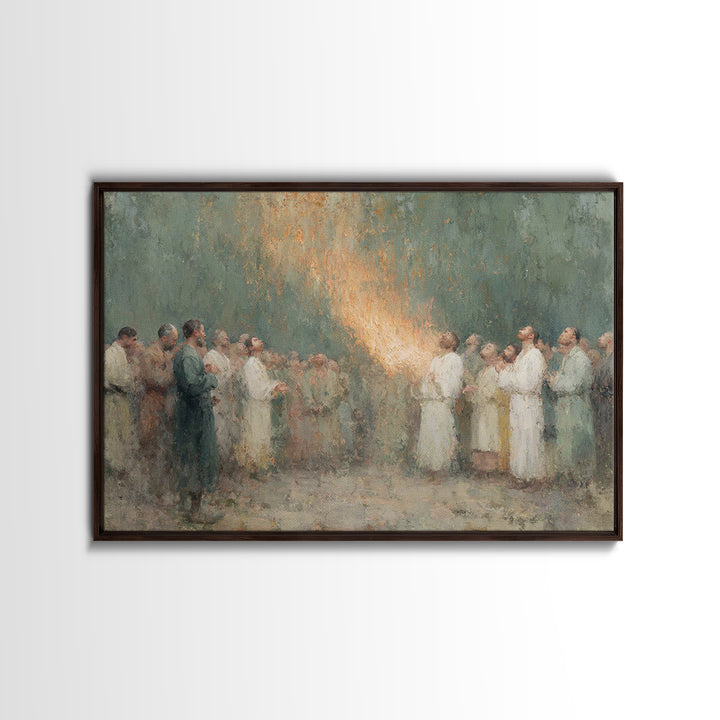 Pentecost Rising Fire – Framed Canvas Print – Christian Christmas Art – Christian Wall Art – Christian Art Canvas – Christian Painting – Ch