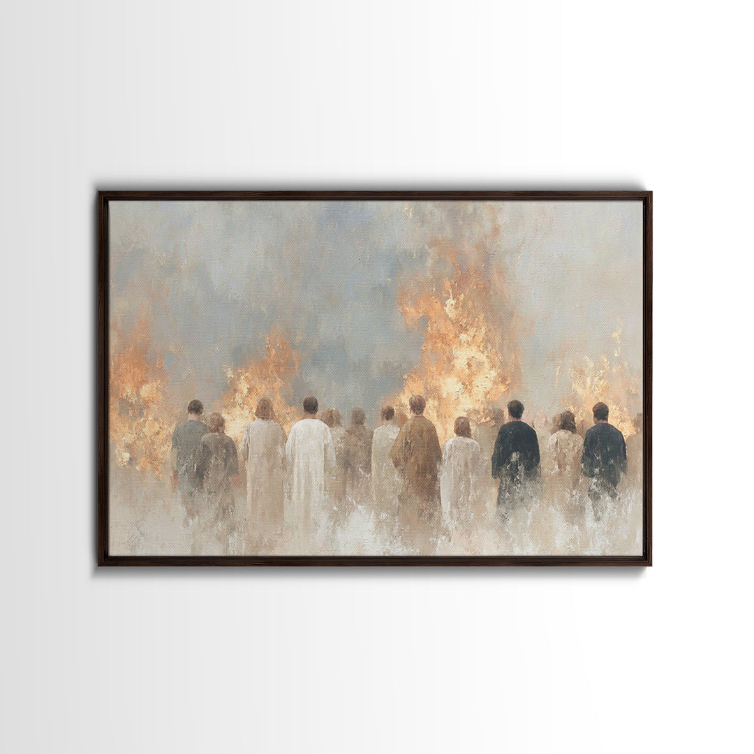 Ascension Fire Choir – Framed Canvas Print – Christian Wall Art – Christian Painting – Christian Christmas Art – Christian Art Canvas – Chr