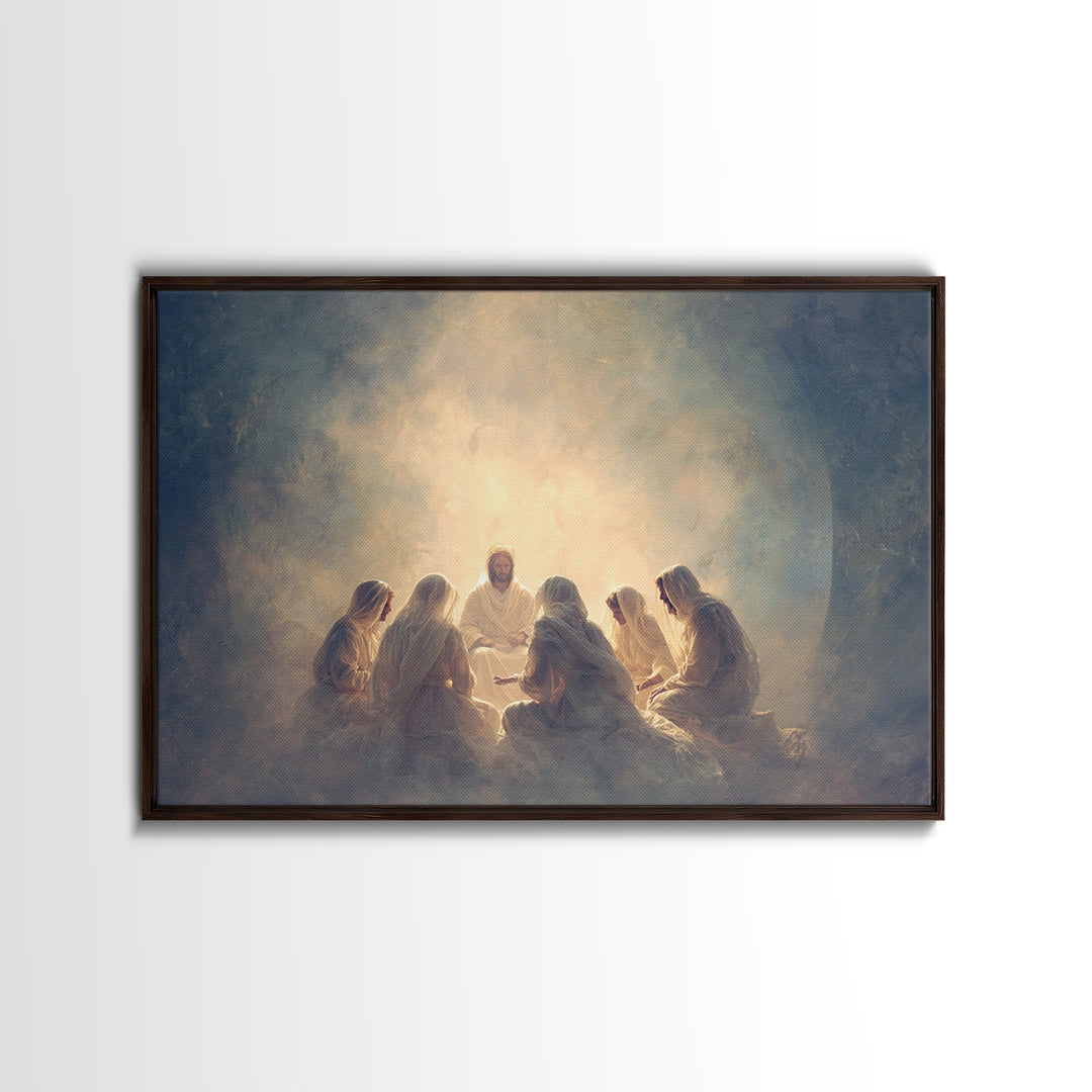 Heavenly Circle | Framed Canvas Print | Christian Art Canvas | Jesus Painting | Modern Christian Art | Christian Wall Art | Christian Chris