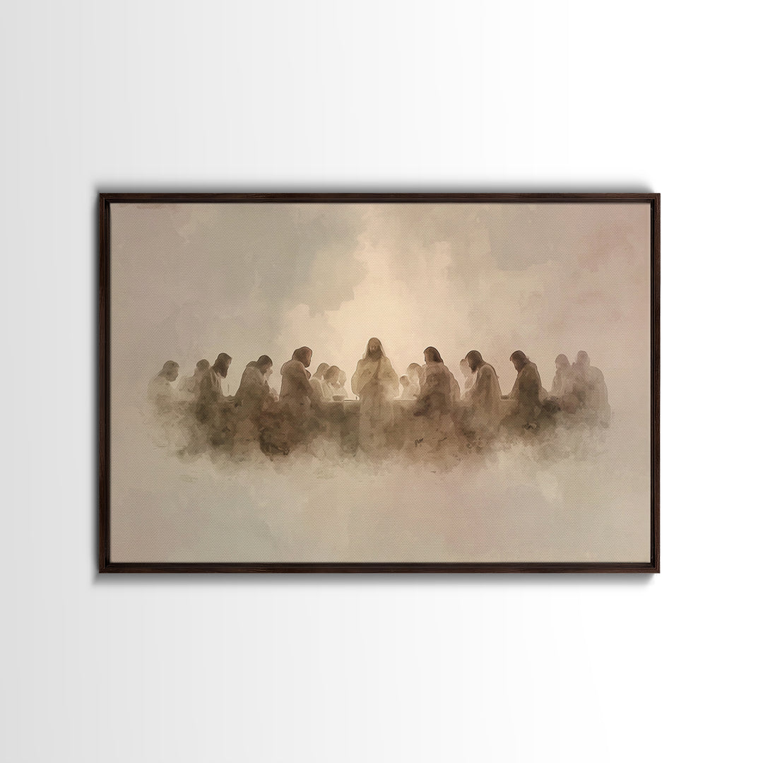 Sacred Cloud Table, Framed Canvas Print, Christian Art Canvas, Jesus Painting, Moody Christian Art, Christian Christmas Art, Christian Wall