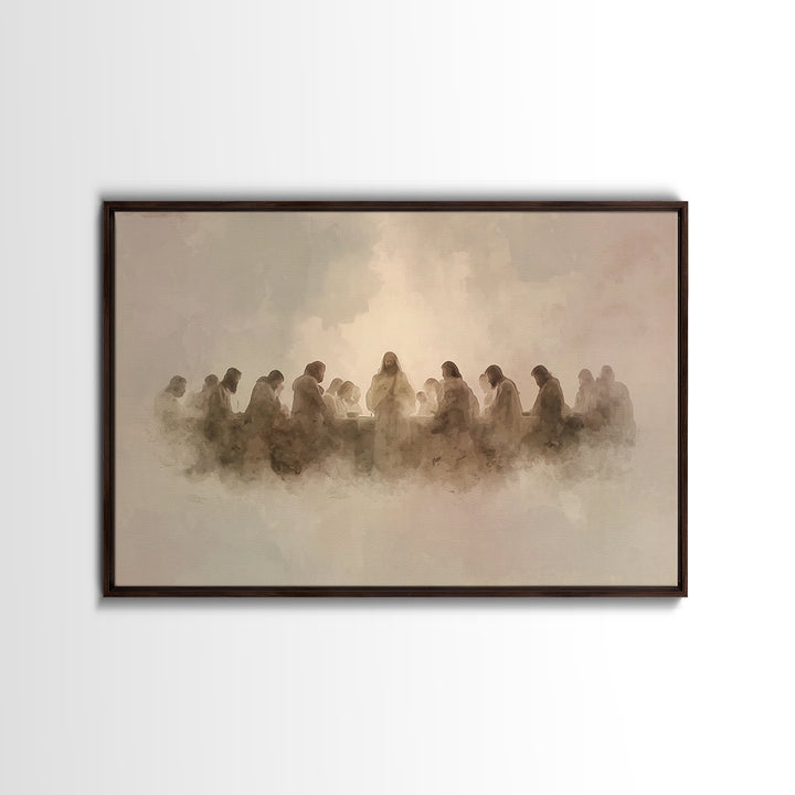 Sacred Cloud Table, Framed Canvas Print, Christian Art Canvas, Jesus Painting, Moody Christian Art, Christian Christmas Art, Christian Wall