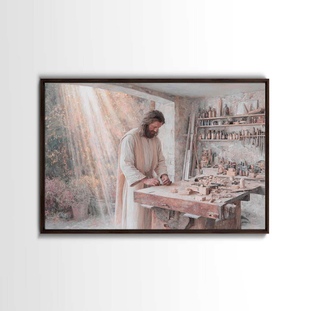 Radiant Artisan | Framed Canvas Print | Jesus Painting | Christian Wall Art | Christian Art Canvas | Modern Christian Painting | Christian