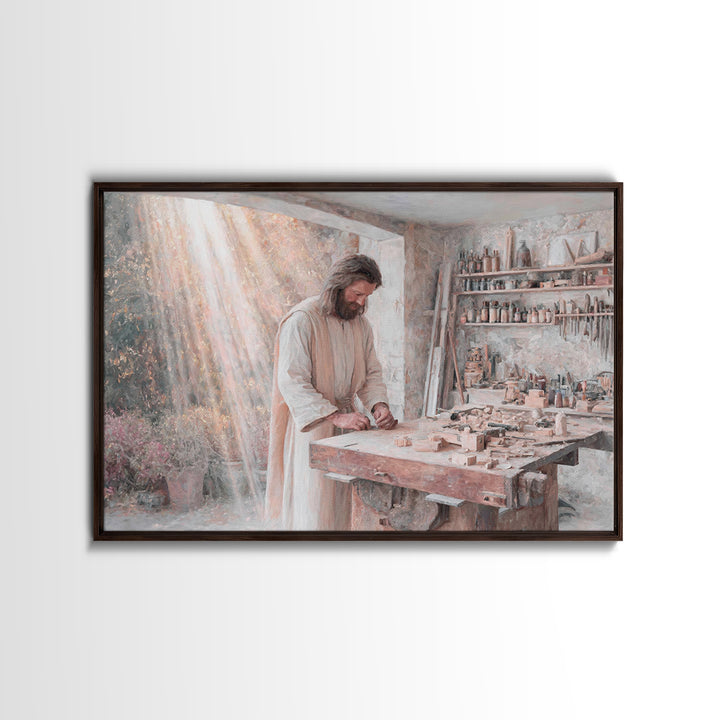 Radiant Artisan | Framed Canvas Print | Jesus Painting | Christian Wall Art | Christian Art Canvas | Modern Christian Painting | Christian