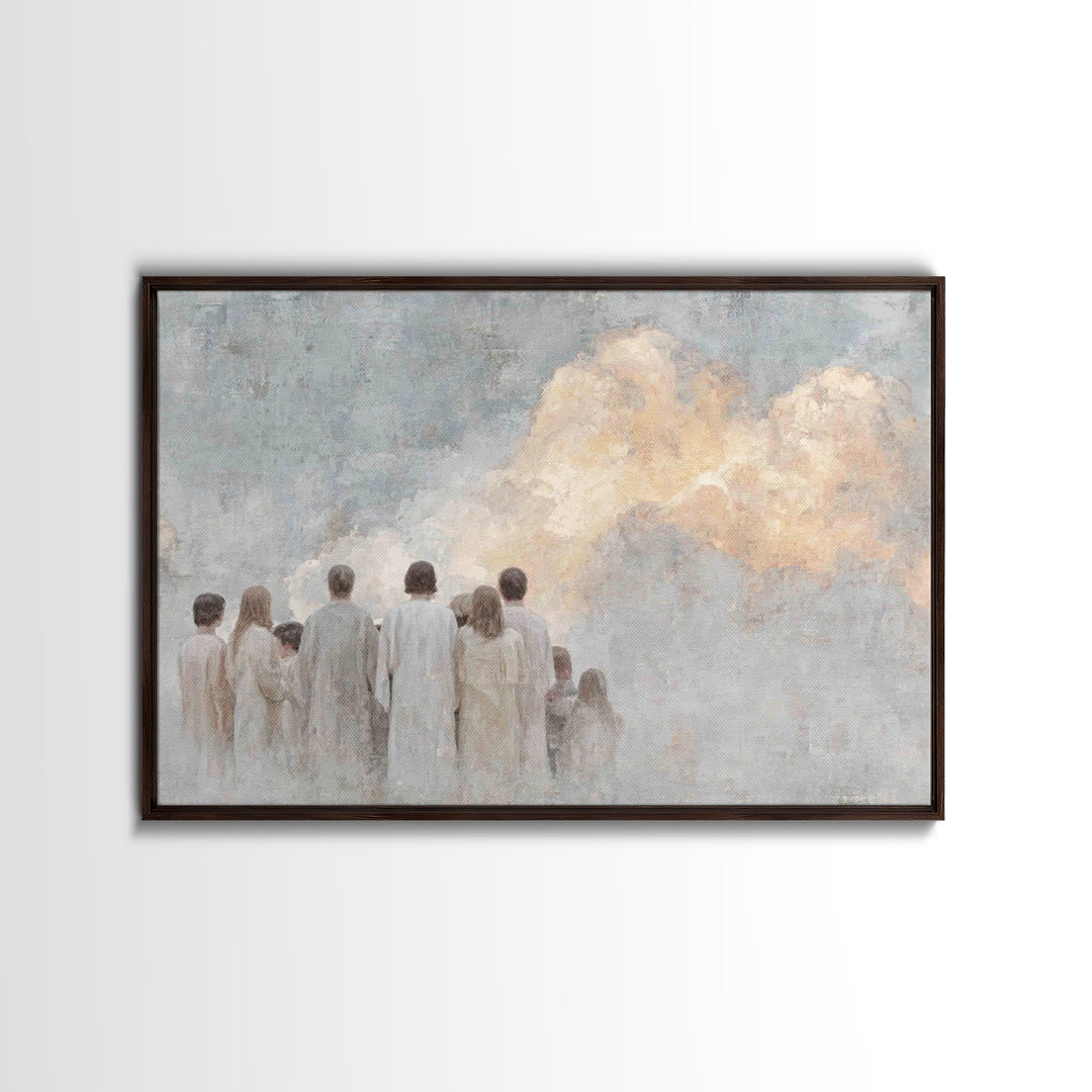 Heaven’s Gathering – Framed Canvas Print – Christian Wall Art – Christian Art Canvas – Subtle Christian Art – Christian Painting – Christia