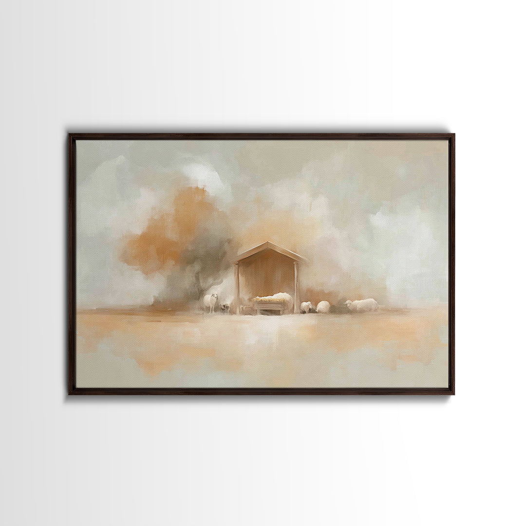 Light of Bethlehem – Framed Canvas Print – Christian Art Canvas – Christian Wall Art – Jesus Painting Canvas – Christian Christmas – Christ